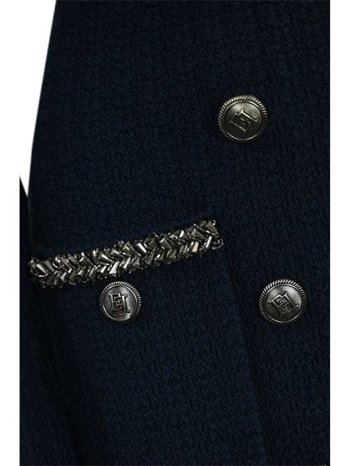 Abito robe manteau in lana boucle' navy Elisabetta Franchi | AM27S47E2B75